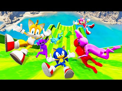 Sonic Team vs Incredibox Sprunki: Ragdoll Funny Falls - [GTA 5]