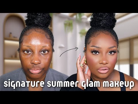 Signature Summer Glam Makeup Routine on Brown Skin | EASY TO FOLLOW & BEGINNER FRIENDLY