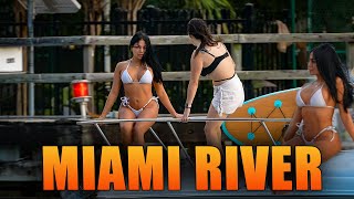 The Secret Behind Her Mysterious Allure🥵🤍 | Miami River | DroneviewHD [ Boats & Yachts ]