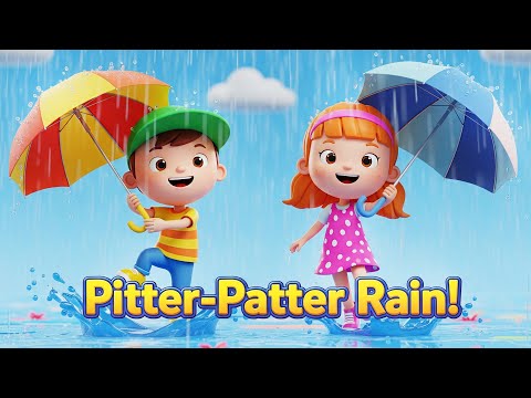 🌧️ Pitter Patter Rain | Rainy Day Nursery Rhyme for Kids | Fun Learning Songs for Toddlers 🎶