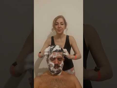 💈TURKISH LADY BARBER FOAMY HEAD MASSAGE & SCRATCHING