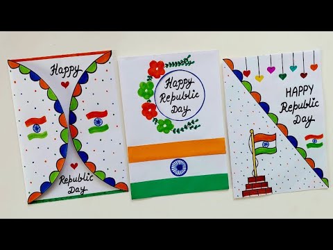 3 Easy white paper Happy Republic Day greeting  Card making idea 2025 •How to make card for 26th jan