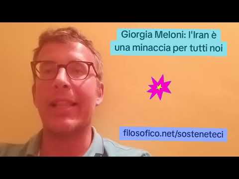 DIEGO FUSARO: Giorgia Meloni: l'Iran è una minaccia per tutti noi