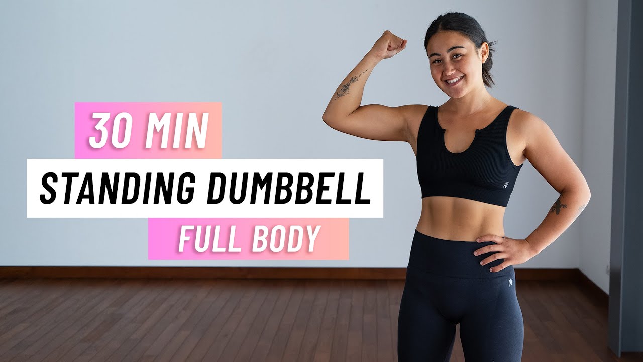 30 Min Full Body Dumbbell Workout – All Standing – Strength Training At Home