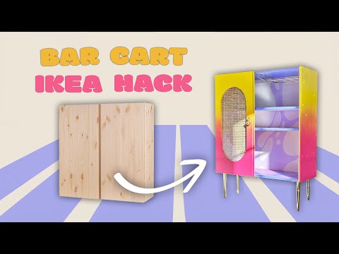 My BEST Ikea hack: Gradient colorful bar cart, DIY project!