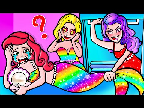 [🐾paper diy🐾] Princess Rapunzel and Mermaid Ariel's Friendship vs Bad Stepsister - Rapunzel Family