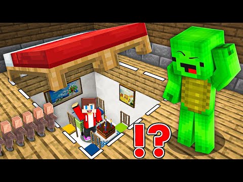 JJ Built a Secret Cafe Under Mikey Bed in Minecraft Challenge - Maizen JJ and Mikey