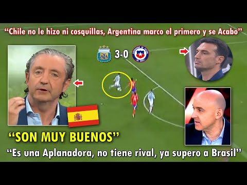 "ES LA MEJOR del MUNDO" PERIODISTAS ESPAÑOLES se RINDEN ante ARGENTINA VS CHILE 3-0 HOY