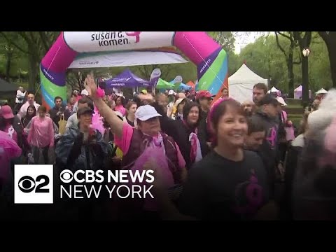 YouTube video thumbnail: Sea of Pink in Central Park for 2025 Komen Greater New York City Race for the Cure