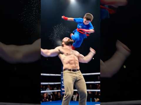 The arena is exploding! A six-year-old boy knocked out a strong man in a series of kicks #kungfu
