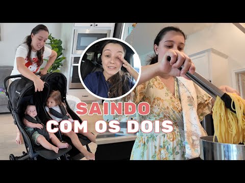 MAE DE BEBE DE 6 MESES E FILHA DE TRES ANOS: CARRINHO DUPLO, ALMOCO E PARQUINHO