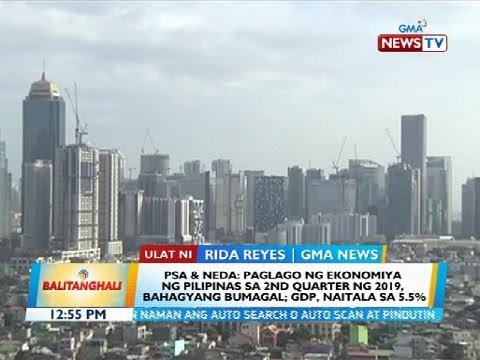 Psa Neda Paglago Ng Ekonomiya Ng Pilipinas Sa 2nd Quarter Ng 2019 Bahagyang Bumagal Video Gma News Online