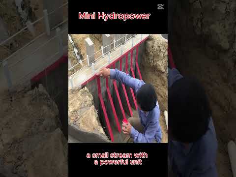 Build mini hydropower on a small stream with a powerful unit #diy #mini #greenenergy #construction