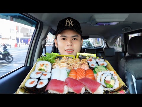 Nyobain Sushi Mentah di Indonesia #mukbang