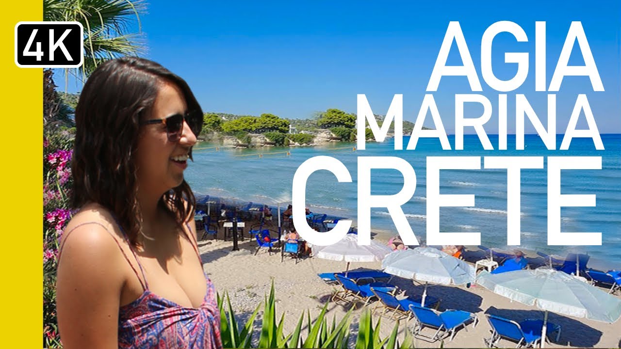 Agia Marina, Crete | Stunning Beach in Chania | Greece 2023 4K UHD
