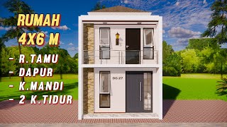 Hati-Hati Rumah Di Lahan Kecil Seperti Ini Bisa Jadi Rumah 2 Lantai Minimalis Secantik Ini 4x6 M