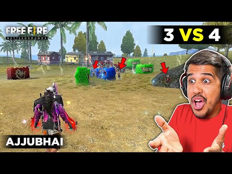 AJJUBHAI AND AMITBHAI'S EPIC🔥THREE VS SQUAD GAMEPLAY - FREE FIRE HIGHLIGHTS