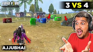 AJJUBHAI AND AMITBHAI'S EPIC🔥THREE VS SQUAD GAMEPLAY - FREE FIRE HIGHLIGHTS