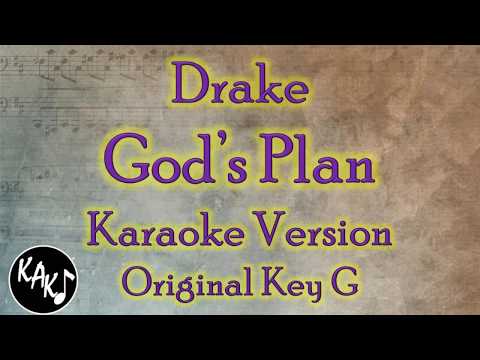 Drake – God’s Plan Karaoke Lyrics Cover Instrumental Original Key G