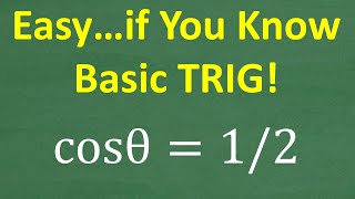 Find the Angle: cos θ = 1/2 – Simple Trigonometry Explained!