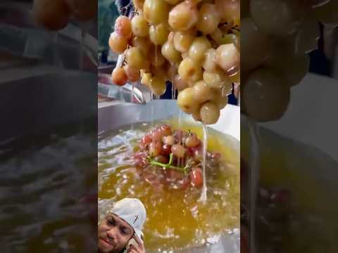 Turning Deep Fried Grapes into Real Grape Juice?! 🍇🤔 A Recipe You Need to See! #Shorts #FoodHacks
