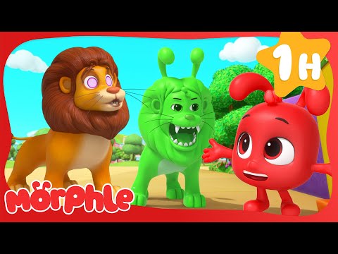 Real Lion vs Green Lion! 🦁💚 |  Morphle 1 Hour | Moonbug Kids - Fun Stories and Colors