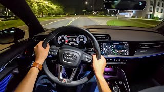 2025 Audi S3 Prestige - POV Night Drive (Binaural Audio)