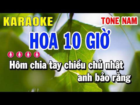 Karaoke Hoa Mười Giờ Tone Nam Nhạc Sống | Huỳnh Lê