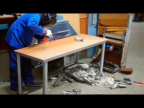 Skilled Craftsmen Build STURDY Steel Computer Desk From Scratch