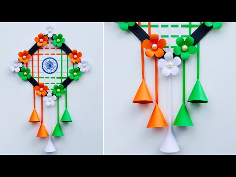 Beautiful Independence Day Wall hanging Craft / Tricolor wall decoration ideas / 15th August craft