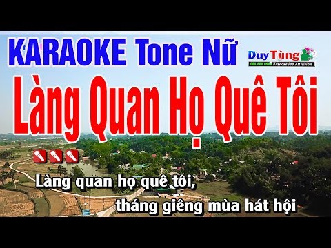 Karaoke || Làng Quan Họ Quê Tôi – Tone Nữ || Nhạc Sống Duy Tùng