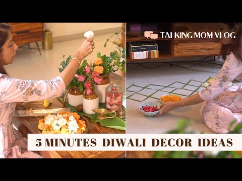 3 DIY Diwali Decor Ideas | 5 Minutes Diwali DIY | Last minute Diwali Decoration | Easy Rangoli Idea