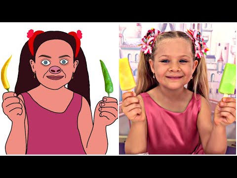 Diana and Roma tastes different Ice Cream | funny drawing meme