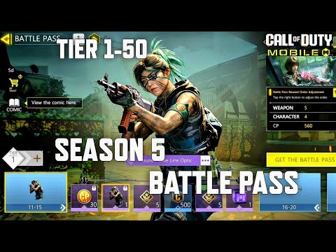 NEW Season 5 Battle Pass Tier 1-50 in COD Mobile! All BP Rewards + Gameplay! Season 5 CODM Leaks