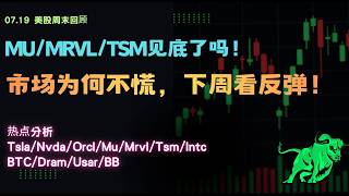 7.19 MU/Mrvl/Tsm见底了吗！市场为何不慌，下周看反弹！热点Tsla/Nvda/Orcl/Mu/Mrvl/Tsm/Intc/BTC/Dram/Usar/BB