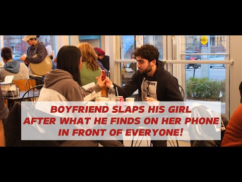 Boyfriend Slaps his girl after what he found on her phone in front of everyone!