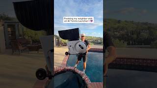 Pranking my neighbor with this Tennis Launching Robot! (80MPH)👀🎾