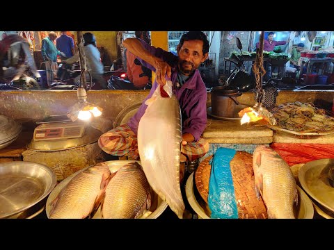লাল বাজারে ১২ কেজির বোয়াল, ৪ কেজির চিতল, ৮ কেজির রুই - হাওরের মাছ - নদীর মাছ