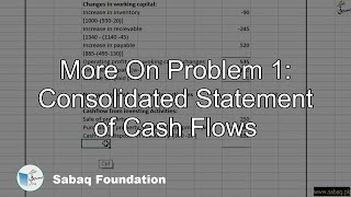 More On Problem 1: Consolidated Statement of Cash Flows