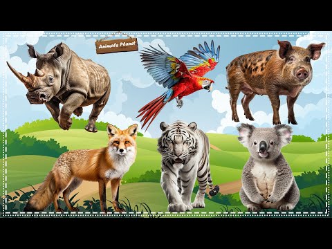 The Best Animal Sounds and Videos: Rhinoceros, Parrot, Boar, Fox, White Tiger, Koala bear