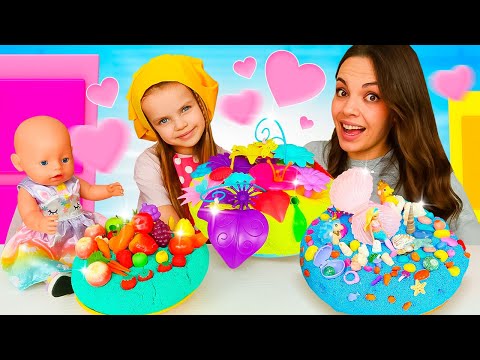 Maya y Lina son pasteleras. Juego de cocina para niños.