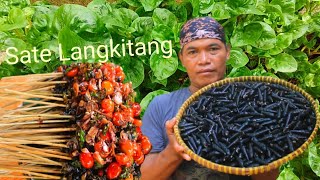 Sate Langkitang bumbu kecap dengan bayam krokot bumbu pecak bakar santan mentah