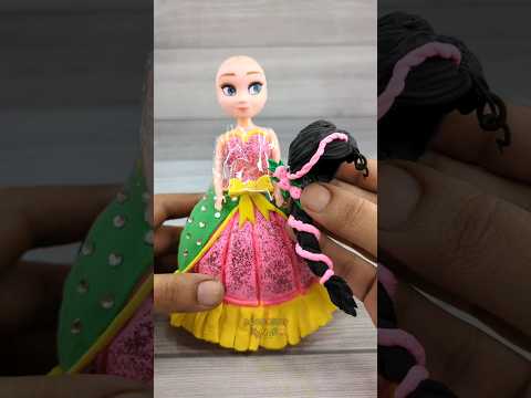 I Am A Barbie Girl💃🎶🎵DIY Clay  Barbie Doll Accessories Making💃💞🤩 Changeable Hair Style (Model-2)👸