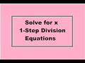 Understanding One-Step Division Equations
