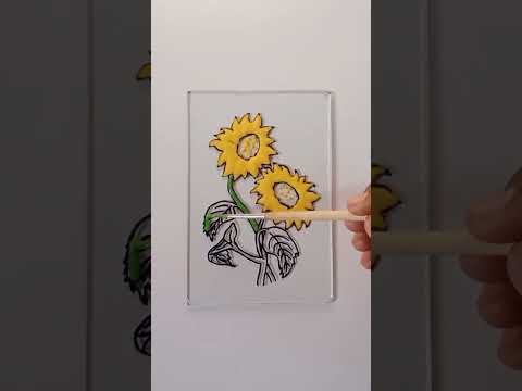Sunflower glass painting #shorts #trending