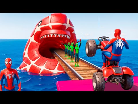 GTA 5 EPIC RAGDOLL SHOW SPIDERMAN VS COLOR MINION FALLS & FAILS LIVE GTA V