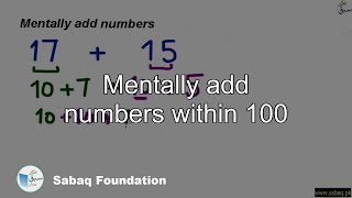Mentally add numbers within 100