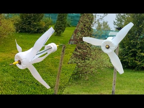 Ветряк из пластиковой бутылки от йогурта своими руками. Как избавиться от птиц и кротов.