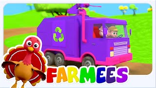 Ruote Sul Camion Della Spazzatura Canzone |  Più Filastrocca Divertente Per Bambini - Farmees