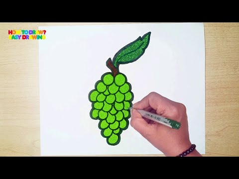 How to Draw Grapes for Kids | Easy Step-by-Step Drawing Tutorial